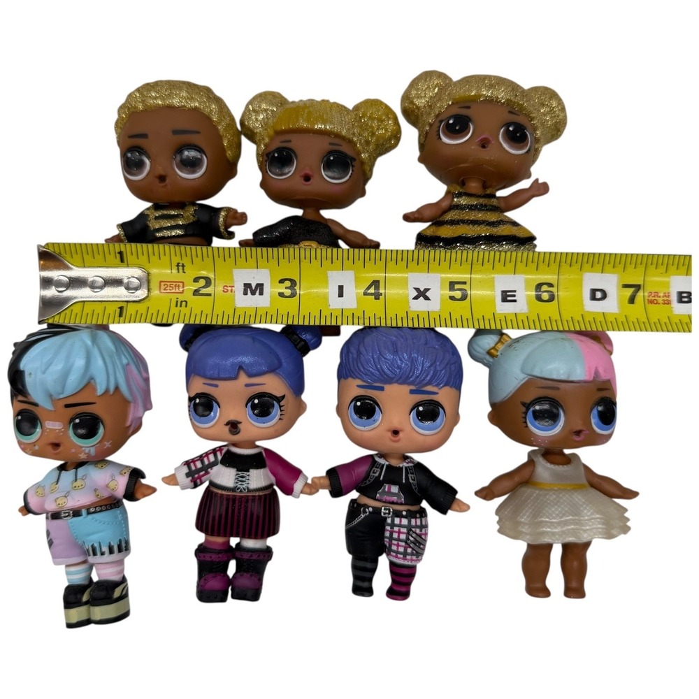 LOL Surprise Doll Lot of 7 Queen Bee King Bee Glitter Boy Girl Figures Mixed Set - Picture 2 of 4